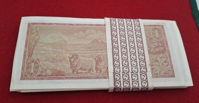Lot of 66- 1975 De Jongh R1 Notes Afr-Eng-3rd Issue In Sequence Uncirculated