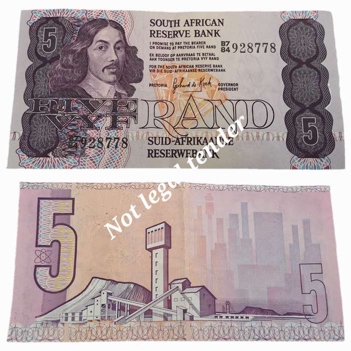 1984 GPC de Kock 5 Rand Note-3rd Issue -