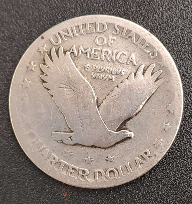 1917 -1930 United States  (Silver .900) ¼ Dollar "Standing Liberty Quarter" Stars Below Eagle
