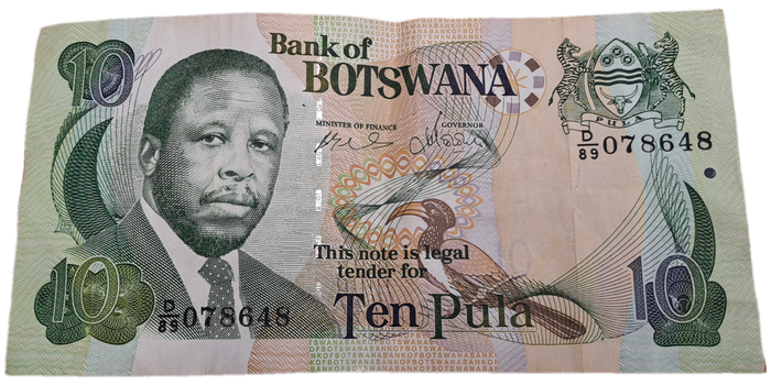 2002 Botswana 10 Pula Bank Note