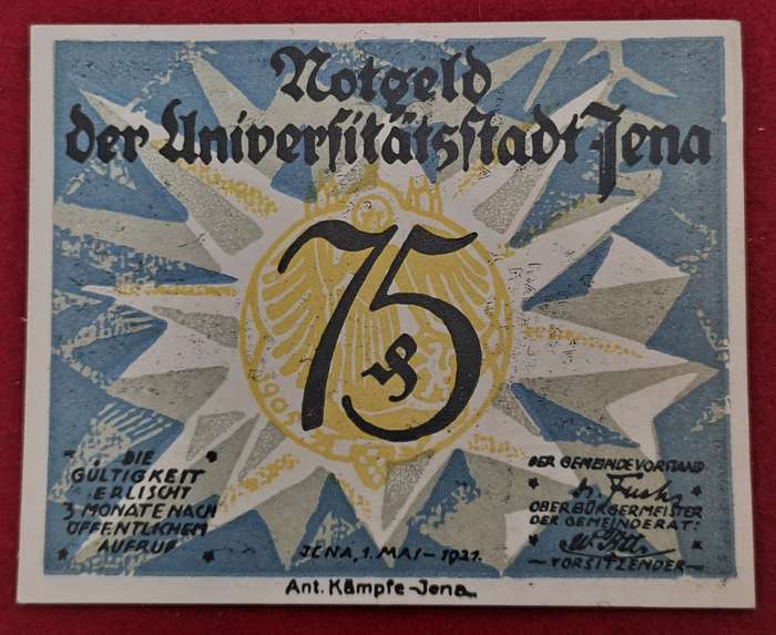 RARE!! 1921-75 Pfennigs  Thuringia, Federal state of  Jena (Thuringia), City of, Emergency Money