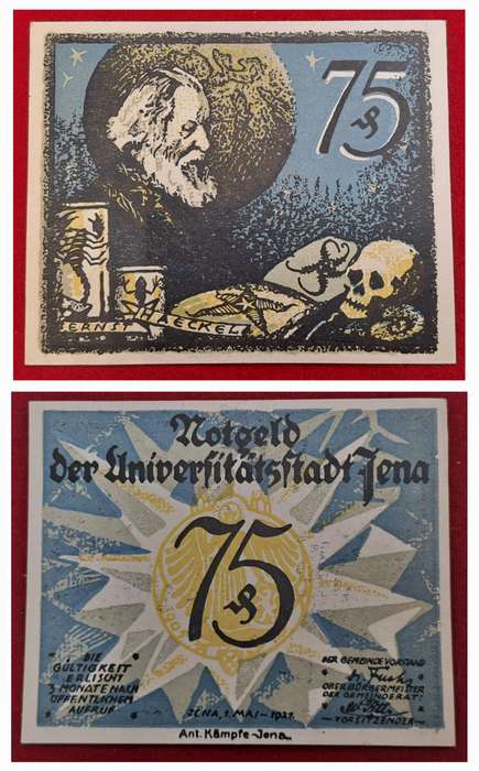RARE!! 1921-75 Pfennigs  Thuringia, Federal state of  Jena (Thuringia), City of, Emergency Money