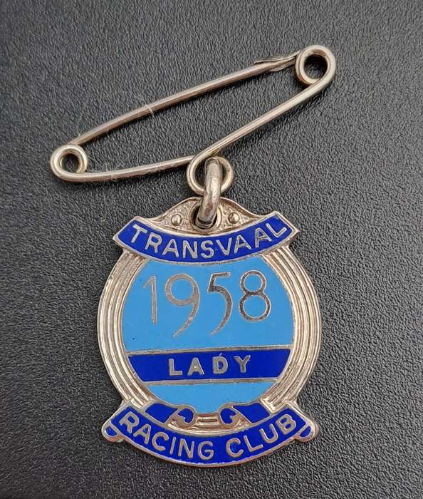 Rare!! 1958 Transvaal Racing Club LADY (HORSE RACING)-Enamel Badge- No 205