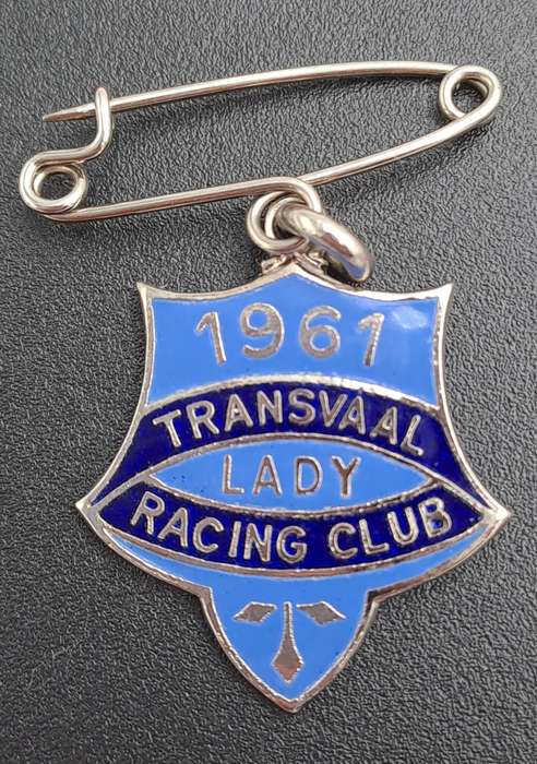 Rare!! 1961 Transvaal Racing Club LADY (HORSE RACING)-Enamel Badge- No 49