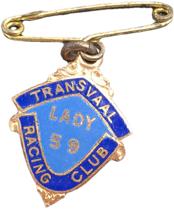 Rare!! 1959 Transvaal Racing Club LADY (HORSE RACING)-Enamel Badge- No 47