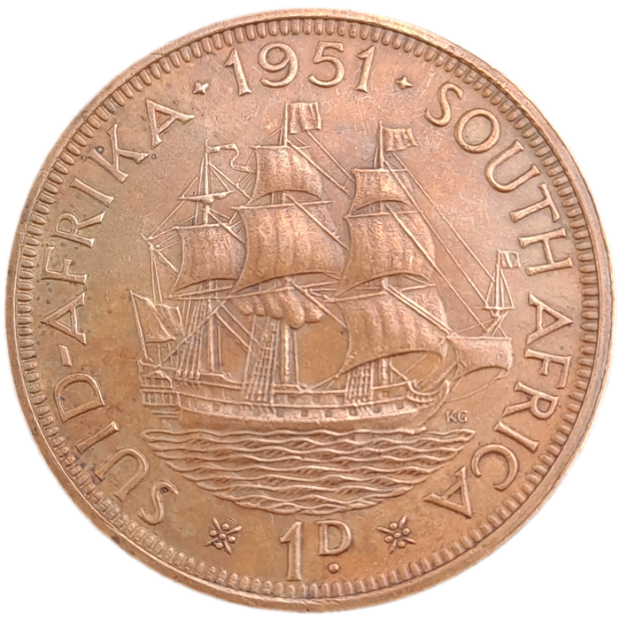 1951- South Africa  1 Penny - George VI SUID AFRIKA - SOUTH AFRICA