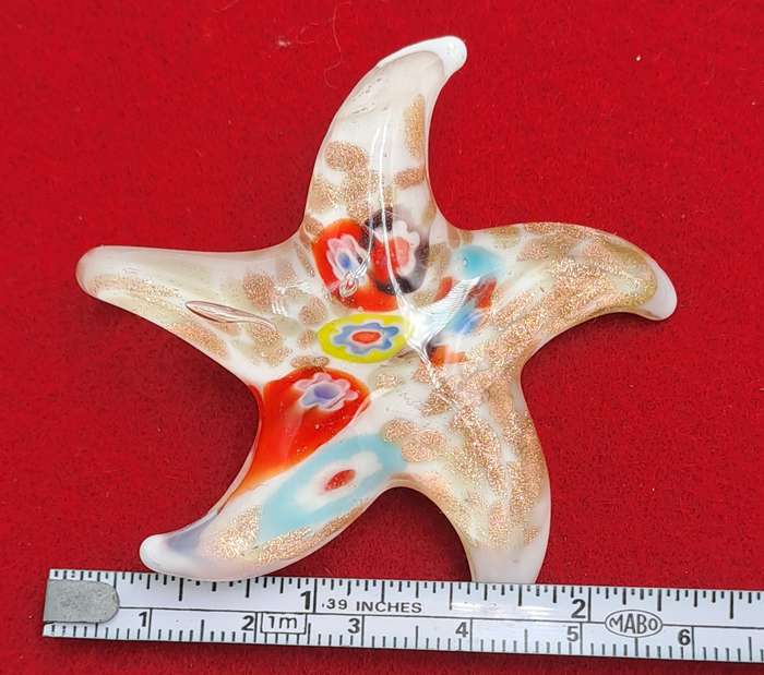 Murano Glass Starfish Shape Pendant- 6cm x 6cm