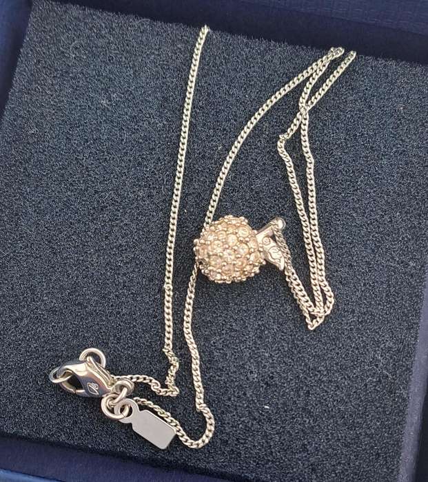 Pre-owned Swarovski Glitter Apple Necklace in Box