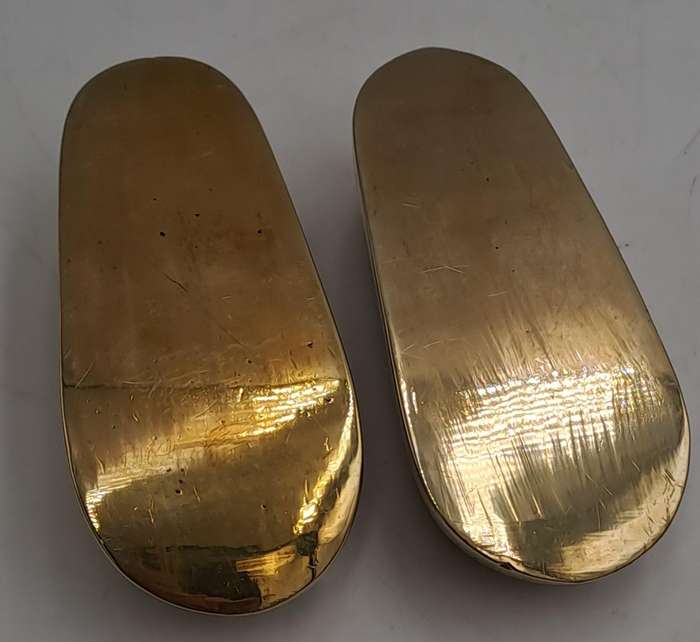 2 Vintage Brass shoe Ashtrays (Not a Pair)