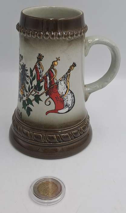 Vintage Original King Brand Beer Stein Austria Handmade And Hand painted