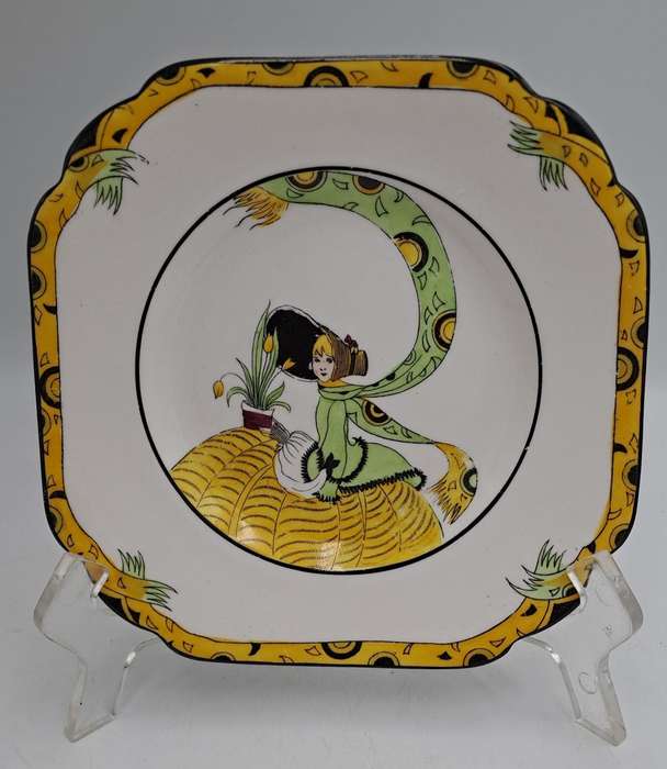 Antique 1920's Art Deco Melba Bone China Dolly Varden Tea Cake /Snack Plate ( 5 Available)