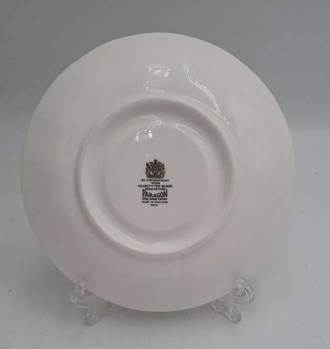 6 Vintage White Paragon Bone China Tea Saucers (one has hairline Crack) By Appointment