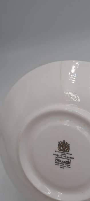 6 Vintage White Paragon Bone China Tea Saucers (one has hairline Crack) By Appointment