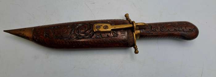Antique  Dagger with Carved Wood Scabbard and Handle  Made In India