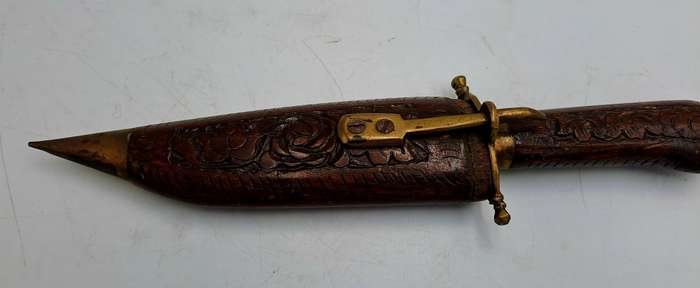 Antique  Dagger with Carved Wood Scabbard and Handle  Made In India