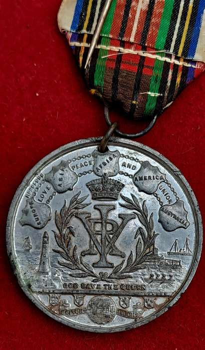 1897 United Kingdom Medal - Victoria Diamond Jubilee, "Britons Rejoice", white metal
