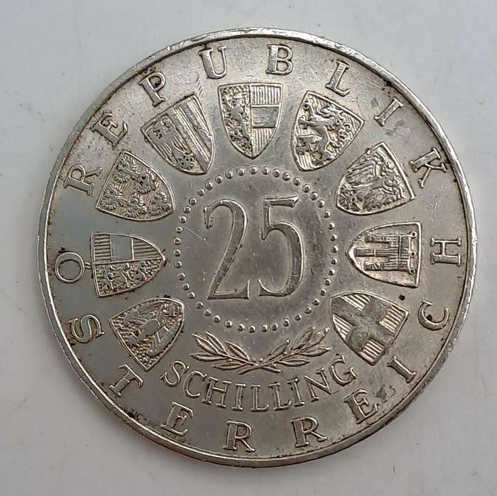 1956 Austria (.800 Silver)25 Schilling Mozart-200th Anniversary of birth of Wolfgang Amadeus Mozart