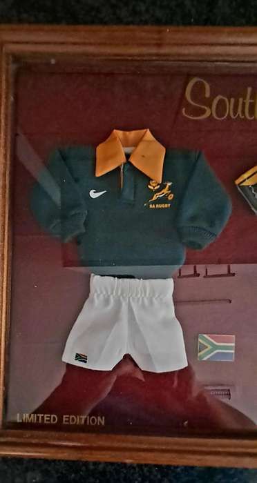 Limited Edition No 89 of 1000 "South African Pride" Framed Behind Glass-Rugby,Soccer and Cricket Man