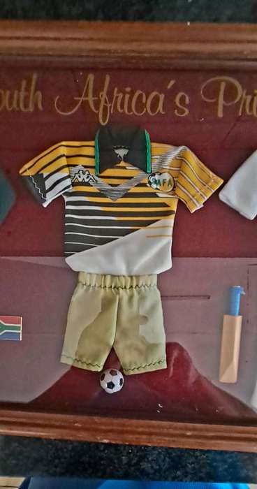 Limited Edition No 89 of 1000 "South African Pride" Framed Behind Glass-Rugby,Soccer and Cricket Man