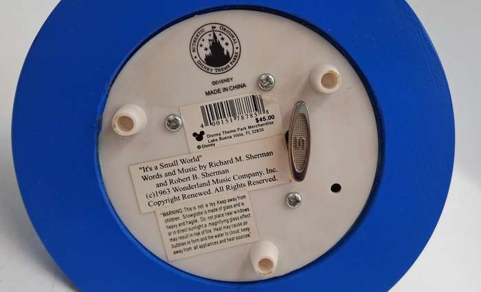 Disney World Parks Mickey Mouse It's a Small World Musical Snow Globe Epcot-Boxed
