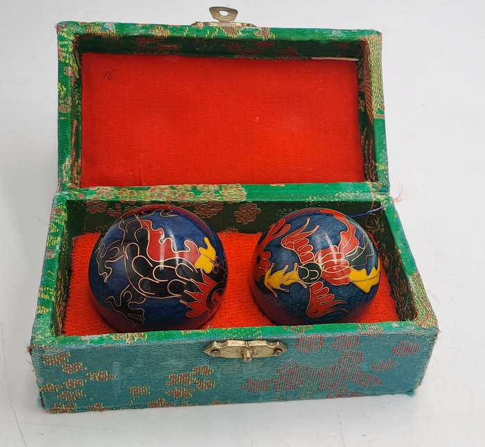 Vintage Chinese BOADING Health Exercise Stress Balls-Medicine Balls-Boxed