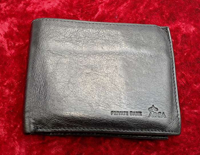 Pre-Owned Men's Black Leather Wallet Branded ABSA PRIVATE BANK