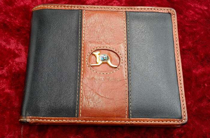 Pre-Owned Men's Basically Black Leather Wallet Black Genuine Leather-Australia
