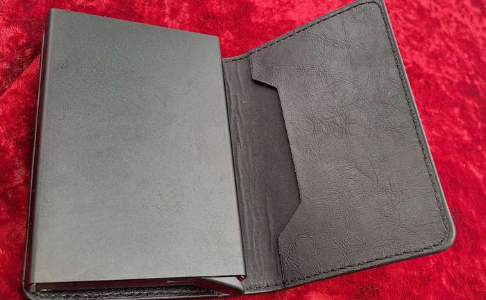 leather & Metal Card card wallet   10cm x 6,5cm x 15cm