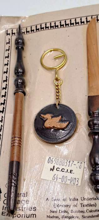Vintage Sealed Central Cottage Industries Emporium Mumbai India Hand carved Gift set