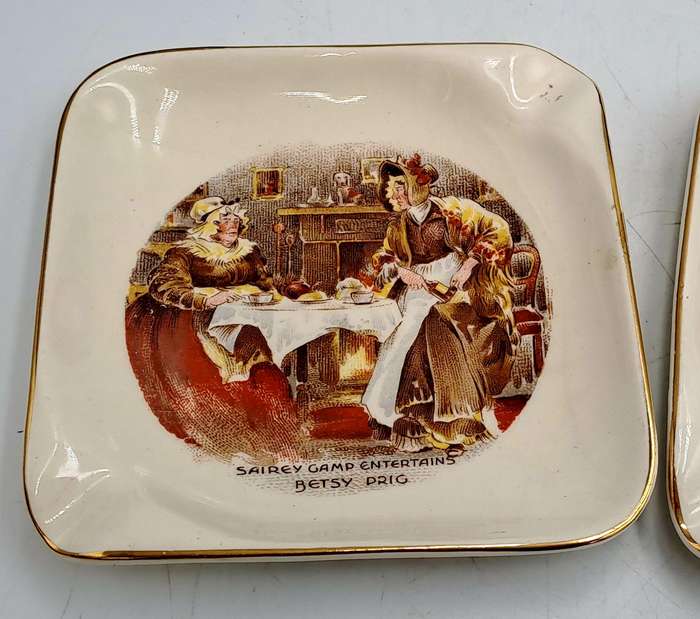 2 Vintage Sandland Ware Ashtrays by Lancaster & Sandland Oliver Twist and Betsy Prig