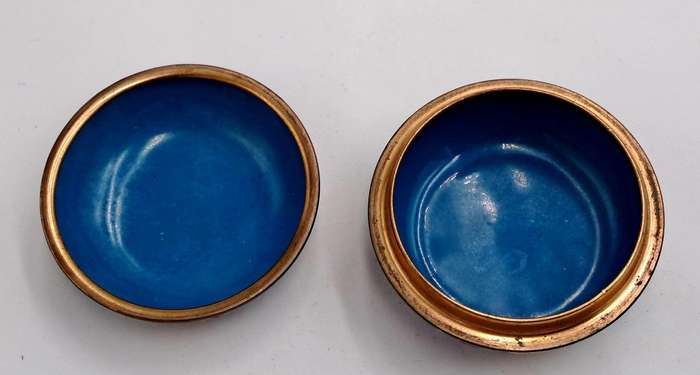 Vintage Chinese Cloisonné Brass & Enamel Jewelry Trinket Box