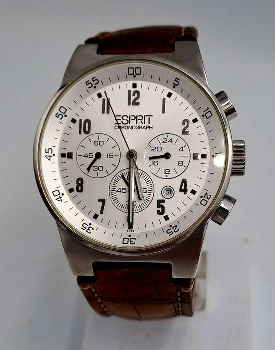 Pre-Owned Esprit Equalizer Chrono Quartz White Dial Mens Watch