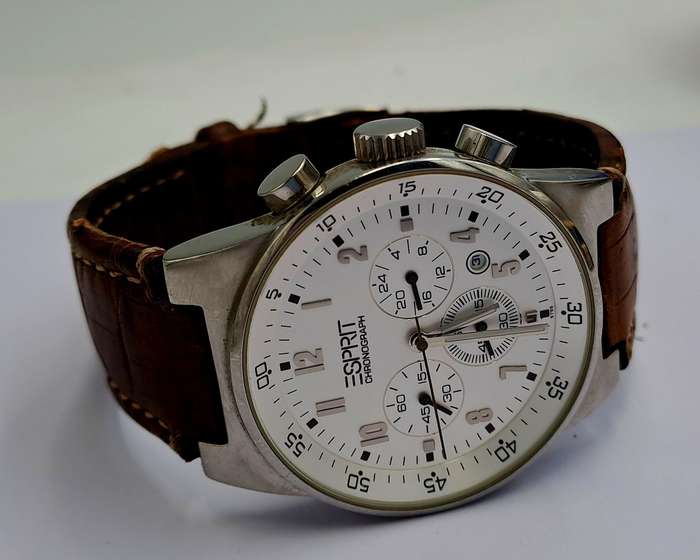 Pre-Owned Esprit Equalizer Chrono Quartz White Dial Mens Watch