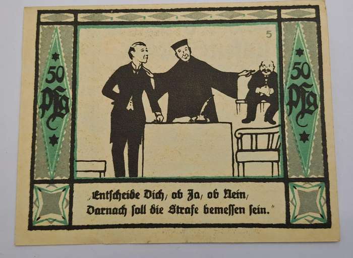 1921 German notgeld 50 Pfennigs Municipality of Mülsen-Sankt Jakob