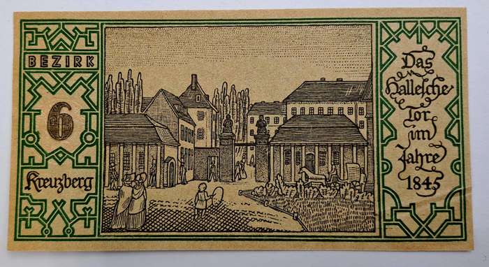 1921 German notgeld 50 Pfennigs Districts Series - Issue 6: Kreuzberg