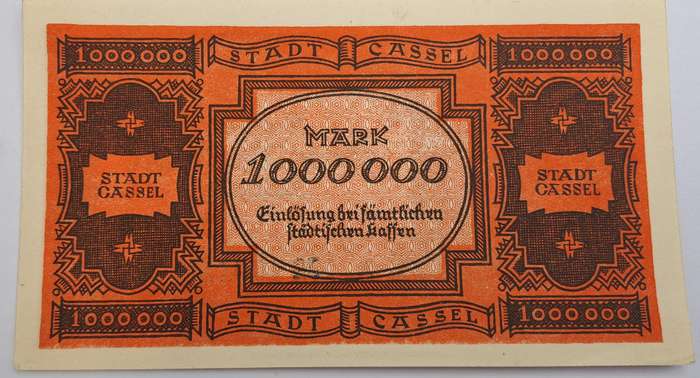 1923 German notgeld 1 000 000 Mark City of Kassel (Prussian province of Hesse-Nassau)