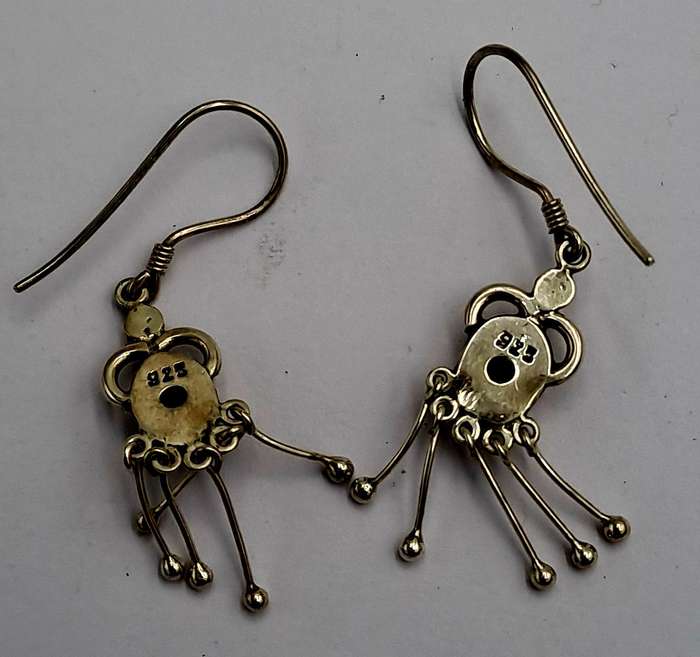 Vintage Sterling Silver Earrings with Amethyst Gemstones