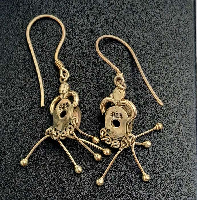 Vintage Sterling Silver Earrings with Amethyst Gemstones