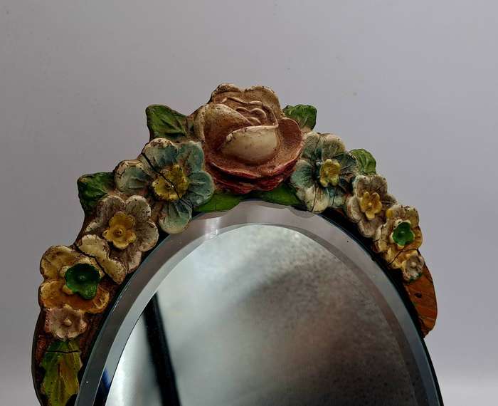 Antique 1900 to 1940's  Barbola dressing table Mirror