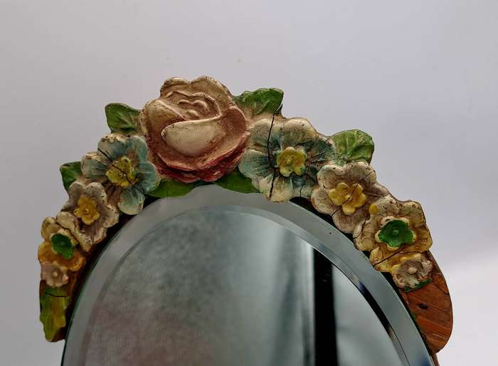 Antique 1900 to 1940's  Barbola dressing table Mirror