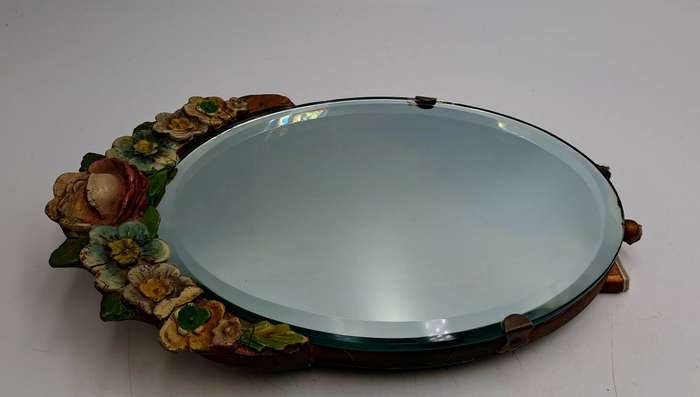 Antique 1900 to 1940's  Barbola dressing table Mirror