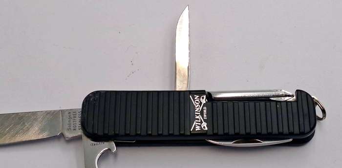 Solingen Stainless Steel Pocket Knife -MULTITOOL with Wilkinson Sword Advertising on Case