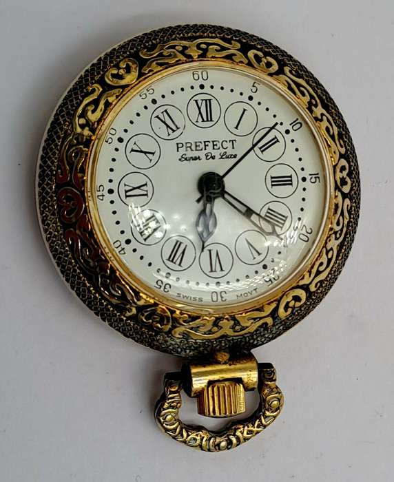 Vintage Swiss Made Ladies Prefect Super de Luxe pocket watch-NOT WORKING