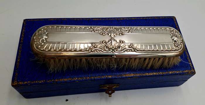 Antique Brush silver hallmarked  - Boxed (see condition)