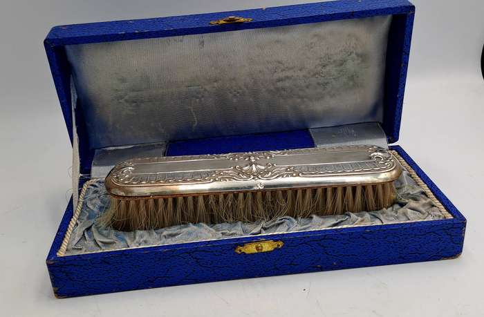 Antique Brush silver hallmarked  - Boxed (see condition)