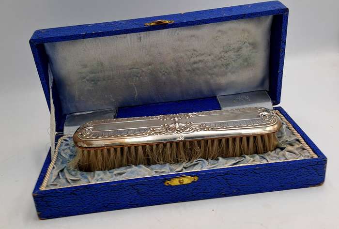 Antique Brush silver hallmarked  - Boxed (see condition)