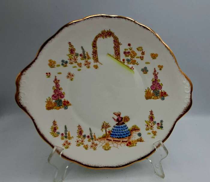 Rare 1930's Royal Albert Dainty Dinah Cake Plate -Excellent Condition(2 available)