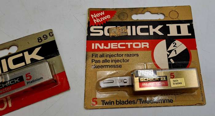3 Vintage Packages with Schick Razor Blades with Injectors 15 Blades in Total still Sealed.