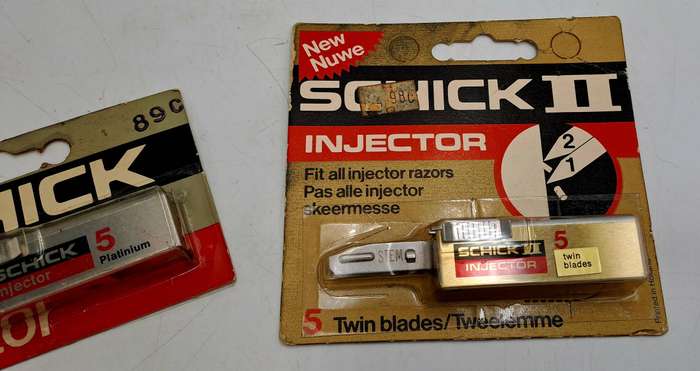 3 Vintage Packages with Schick Razor Blades with Injectors 15 Blades in Total still Sealed.