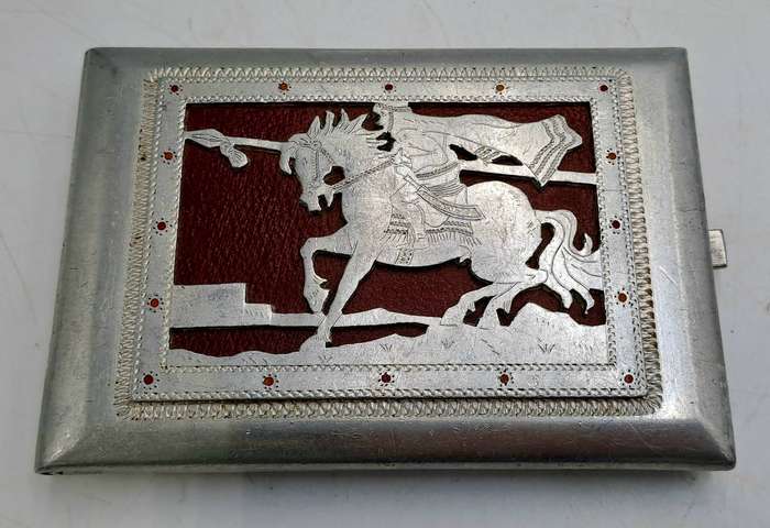 WW2 Prisoner of War Made Aluminium Trench Art Cigarette Case - Africa